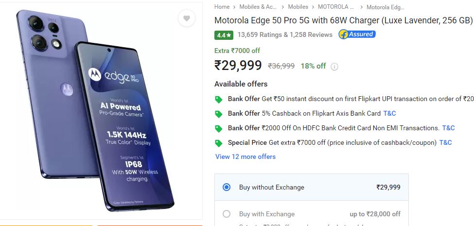 Price Drop on Motorola Edge 50 Pro 5G